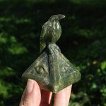 Serpentine Raven Carving All Seeing Eye Pyramid for sale