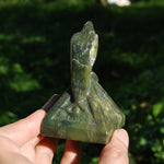 Serpentine Raven Carving All Seeing Eye Pyramid for sale