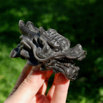 Silver Sheen Obsidian Crystal Dragon Head for sale