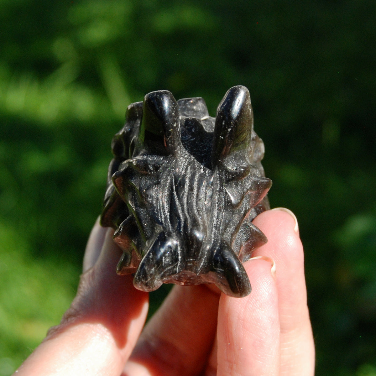 Silver Sheen Obsidian Crystal Dragon Head for sale