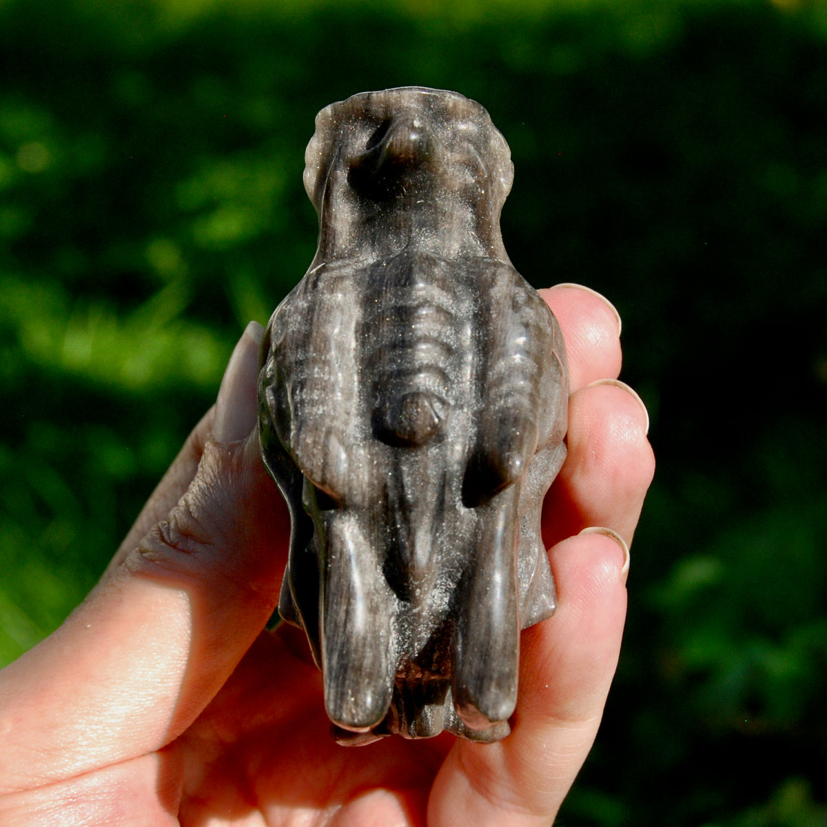 Silver Sheen Obsidian Crystal Dragon Head for sale