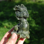 Serpentine Crystal Chimera Carving for sale
