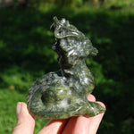 Serpentine Crystal Chimera Carving for sale