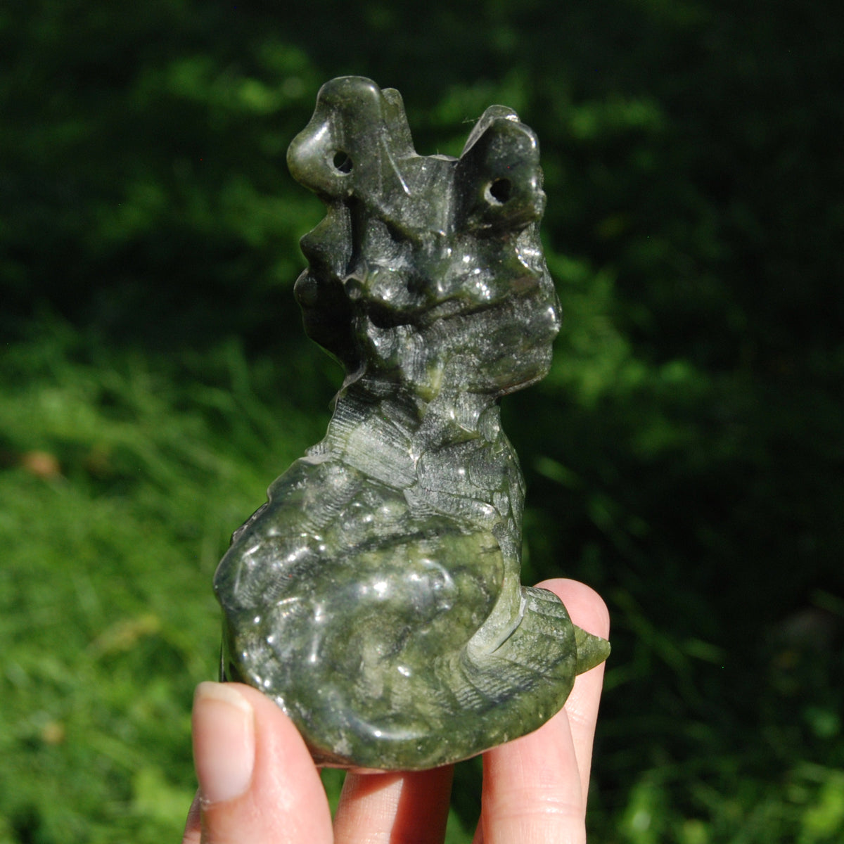 Serpentine Crystal Chimera Carving for sale
