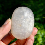 Blue Rose Quartz Crystal Palm Stone 2.4in for sale