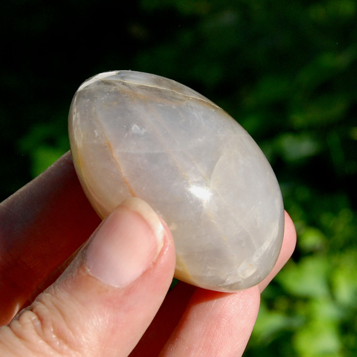 Blue Rose Quartz Crystal Palm Stone 2in for sale
