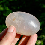 Blue Rose Quartz Crystal Palm Stone 2.7in 120g for sale