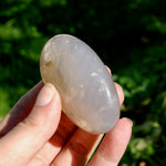 Blue Rose Quartz Crystal Palm Stone 2.7in 120g for sale