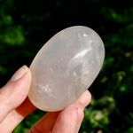 Blue Rose Quartz Crystal Palm Stone 2.7in 120g for sale
