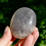 Blue Rose Quartz Crystal Palm Stone 2.5in 137g for sale