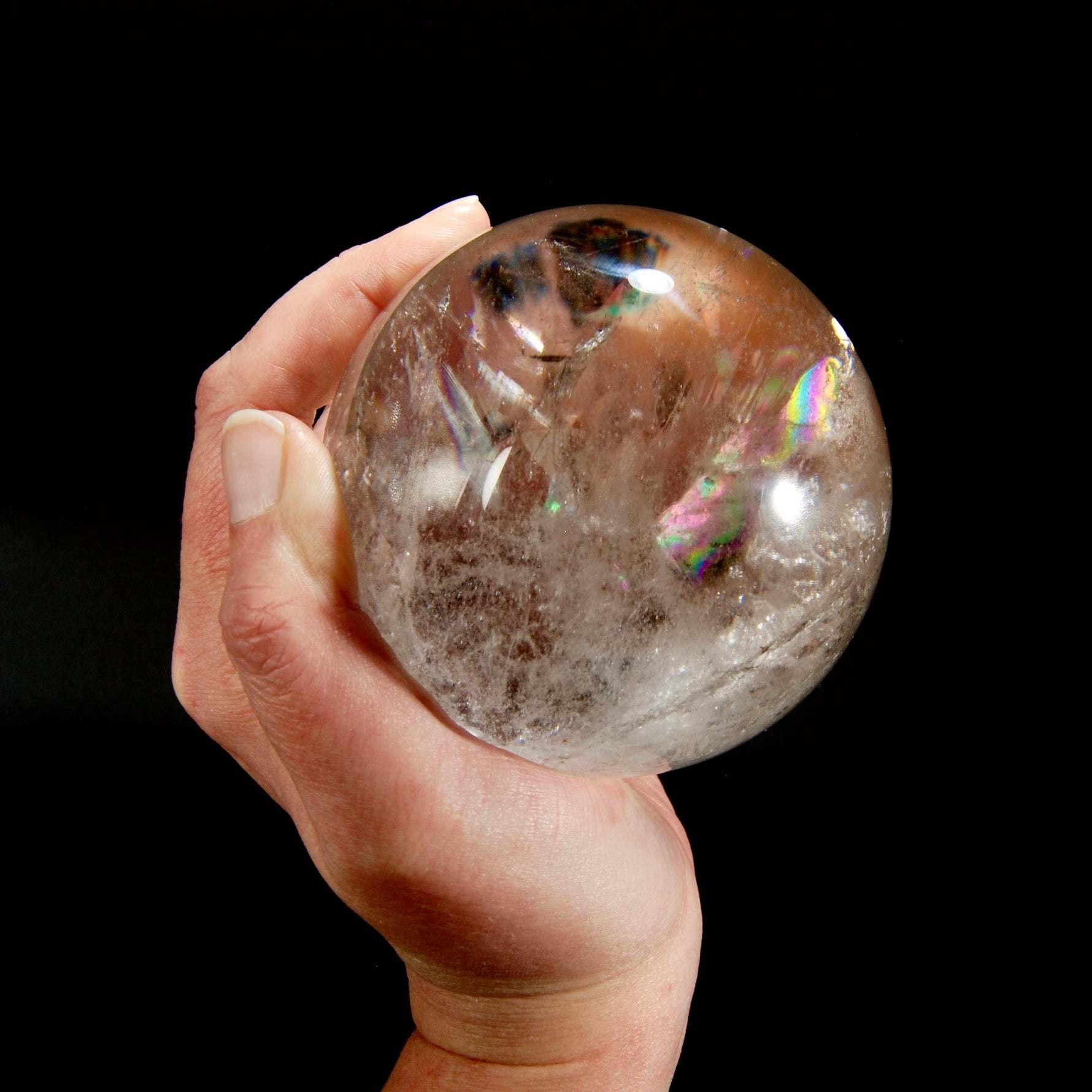 Huge Rainbow Smoky Quartz Crystal Sphere