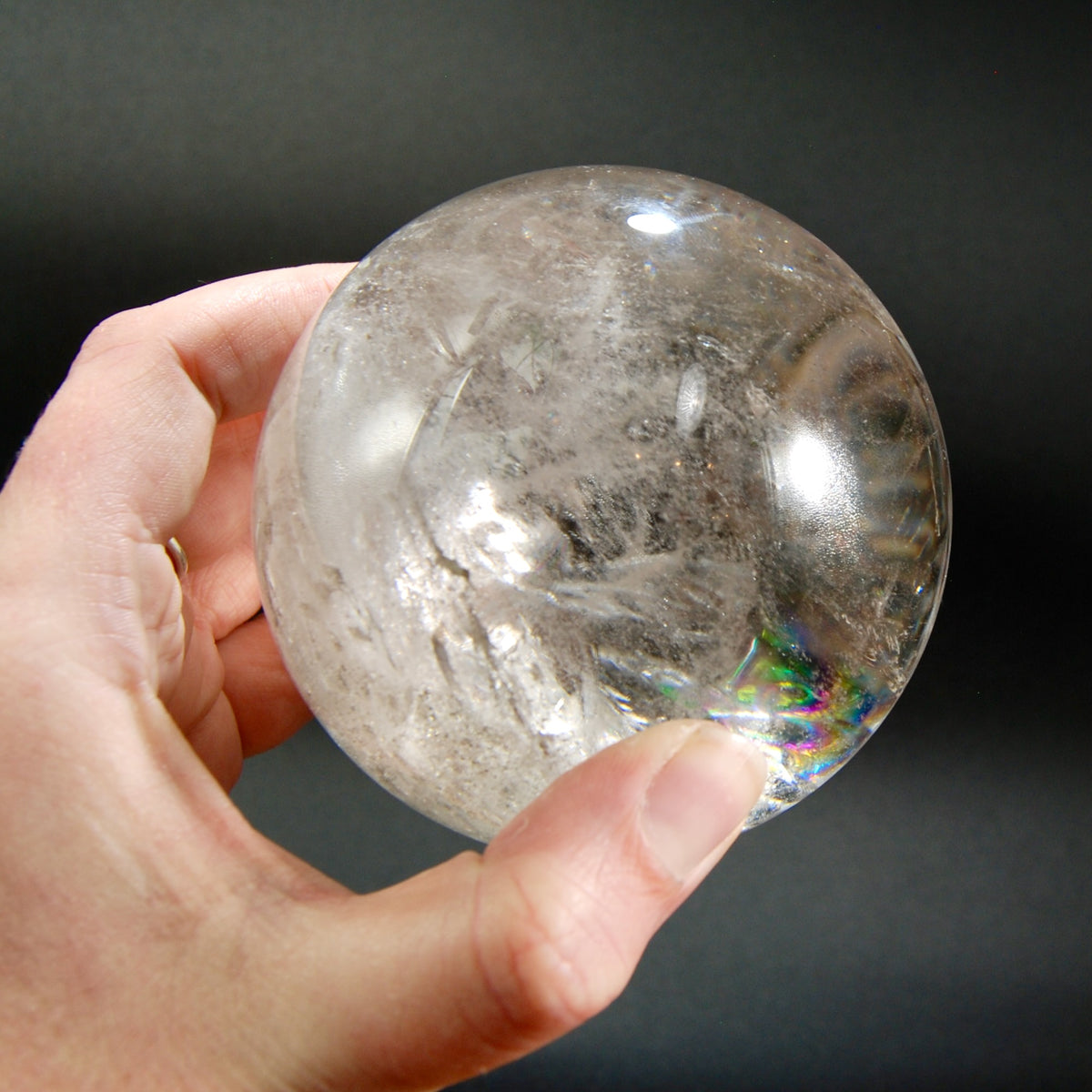 Huge Rainbow Smoky Quartz Crystal Sphere