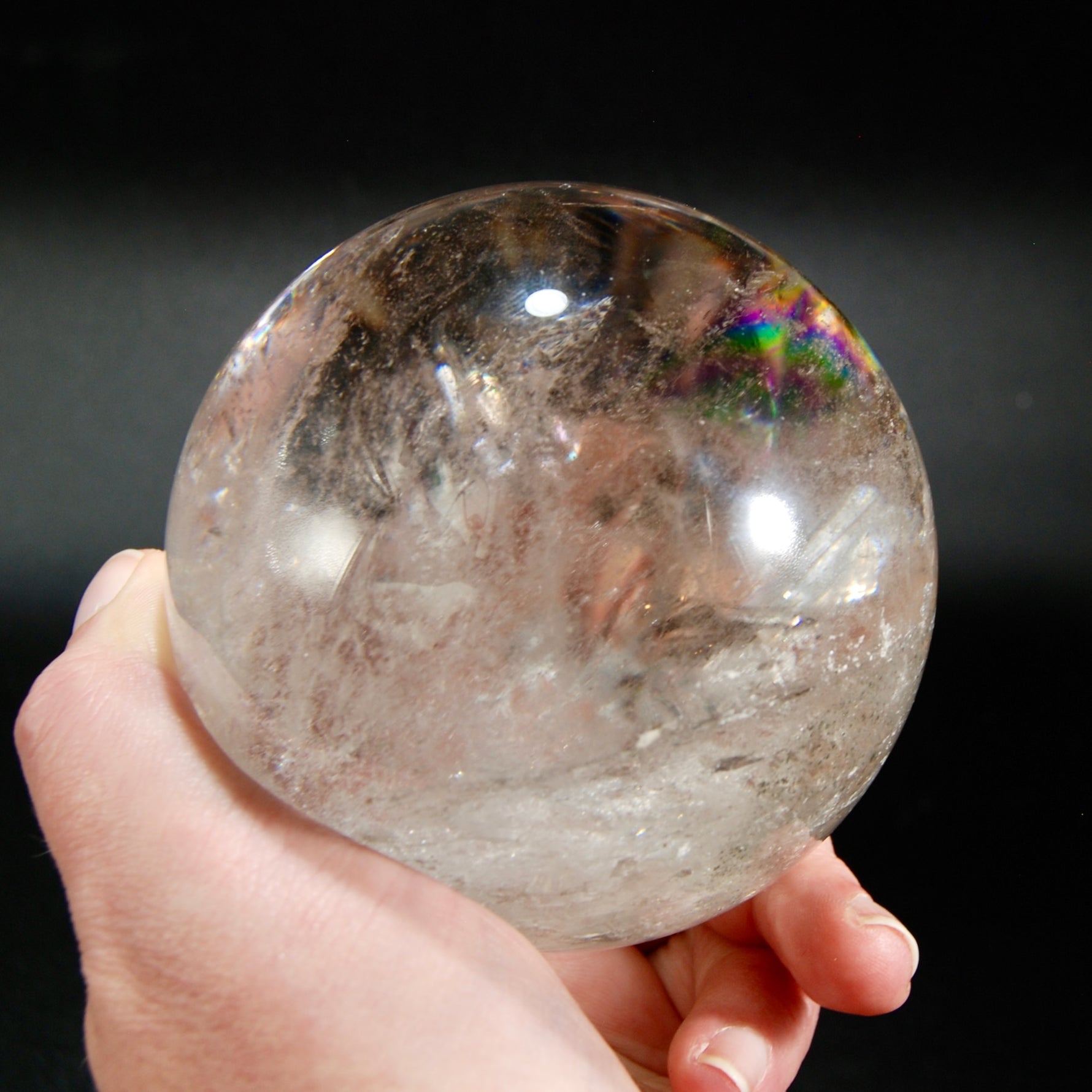 Huge Rainbow Smoky Quartz Crystal Sphere