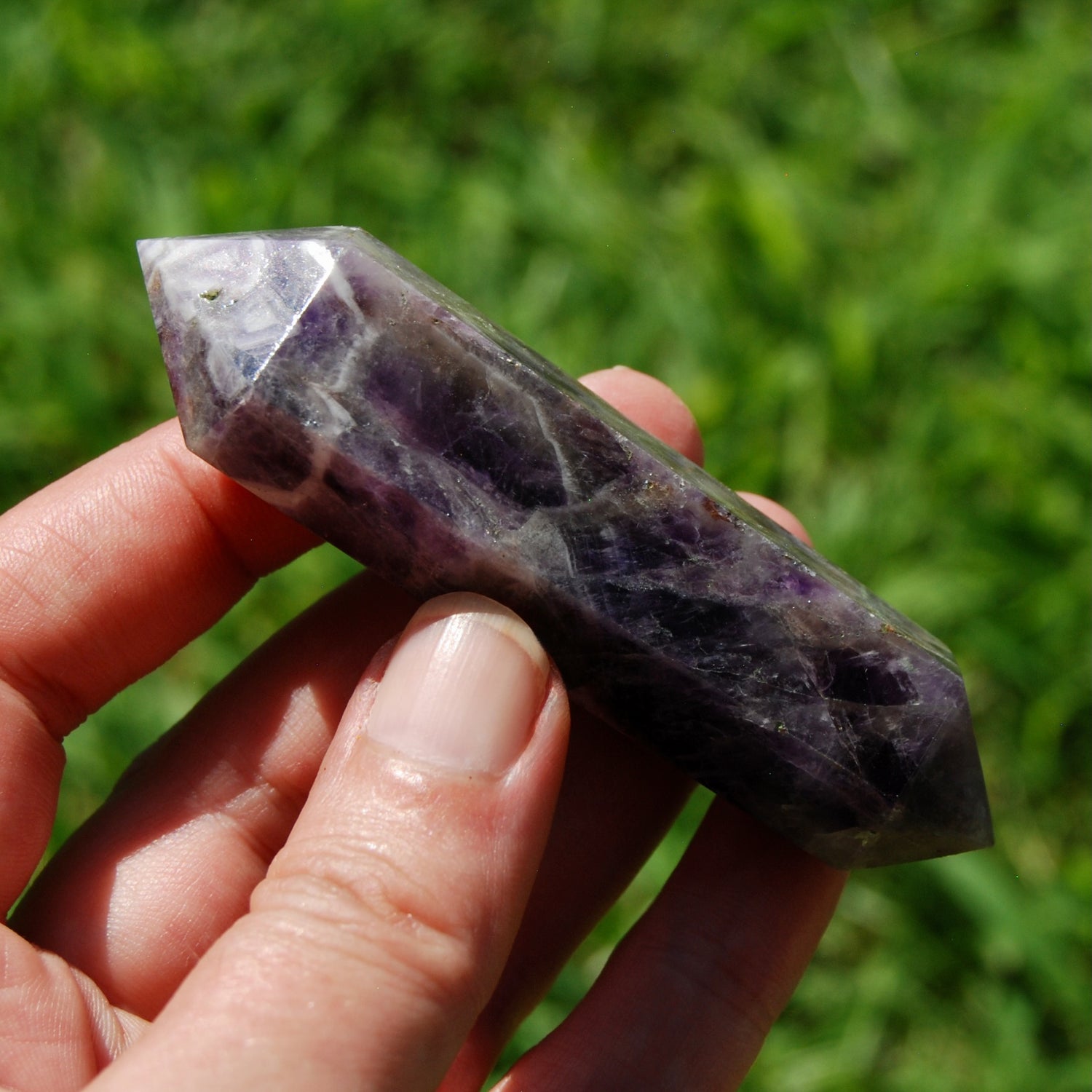 DT Chevron Amethyst Crystal Point