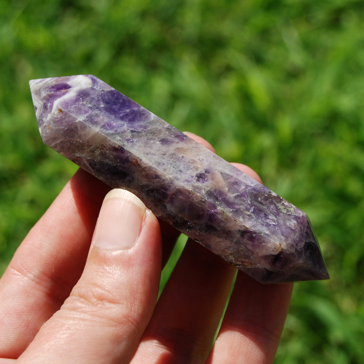 DT Chevron Amethyst Crystal Point