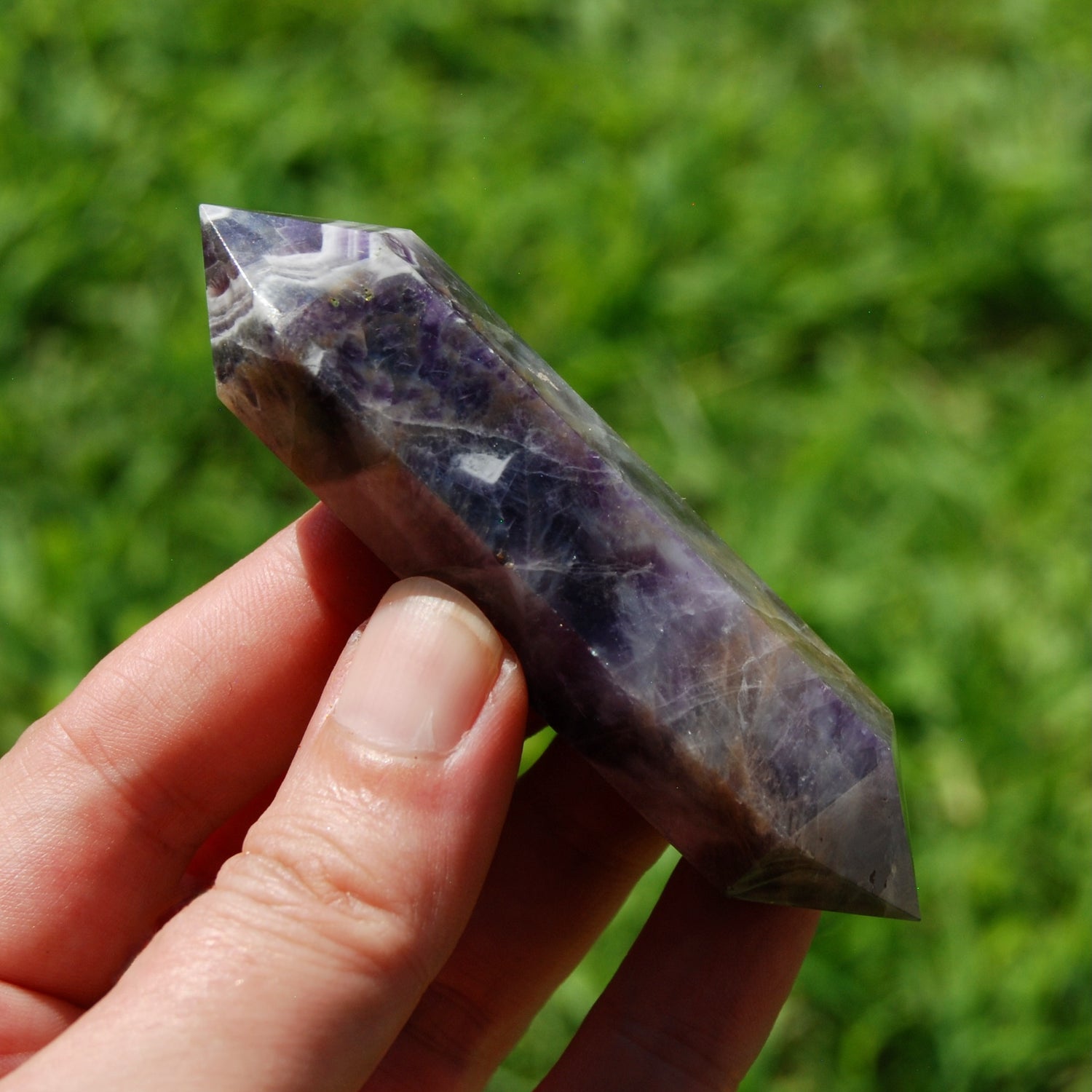 DT Chevron Amethyst Crystal Point