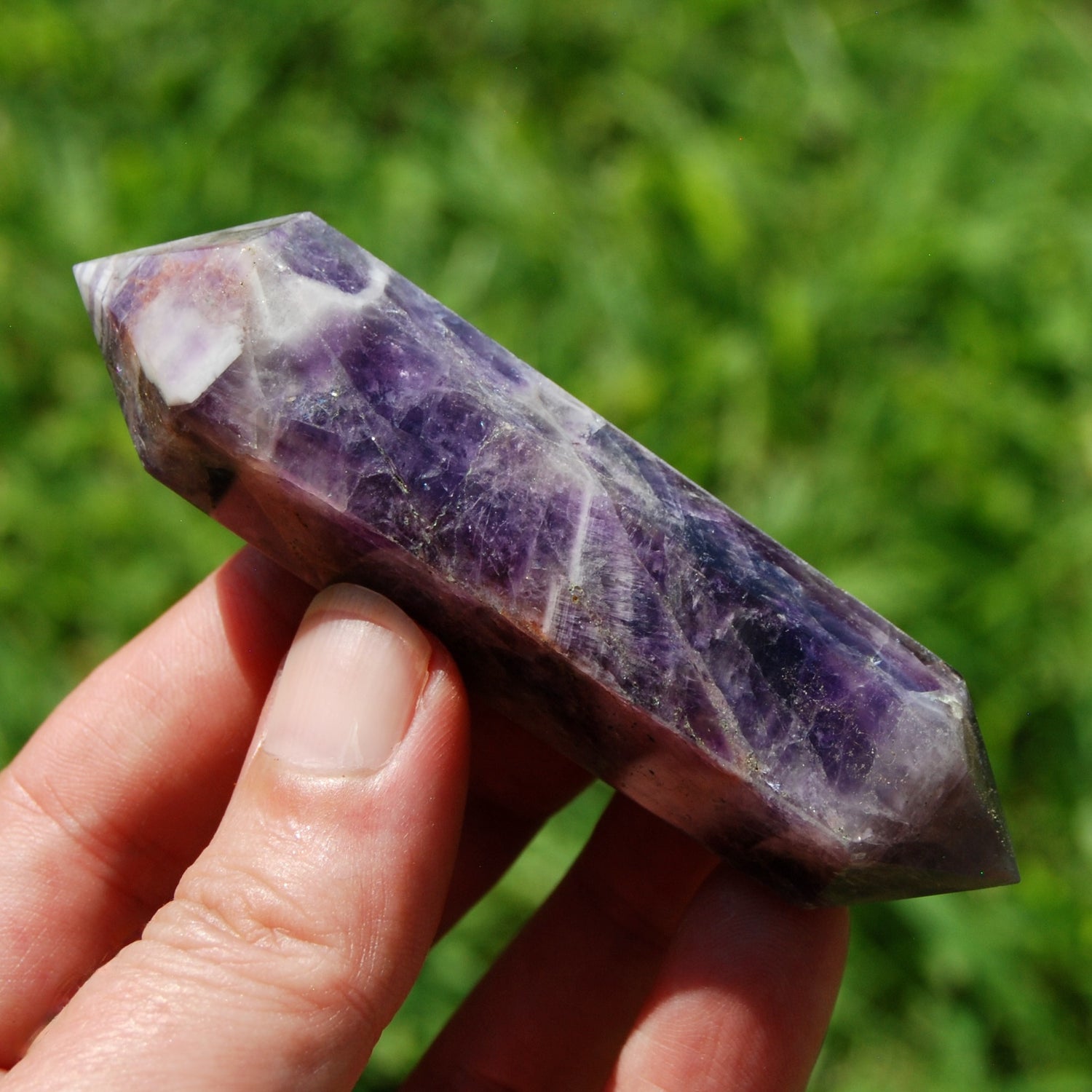 DT Chevron Amethyst Crystal Point