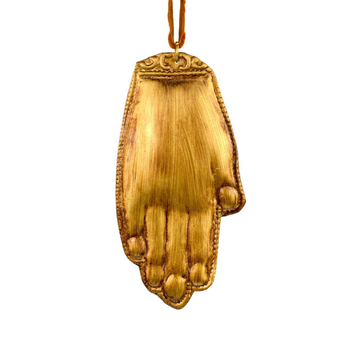 Divine Hand Ex Voto Milagro Ornament in Antiqued Gold