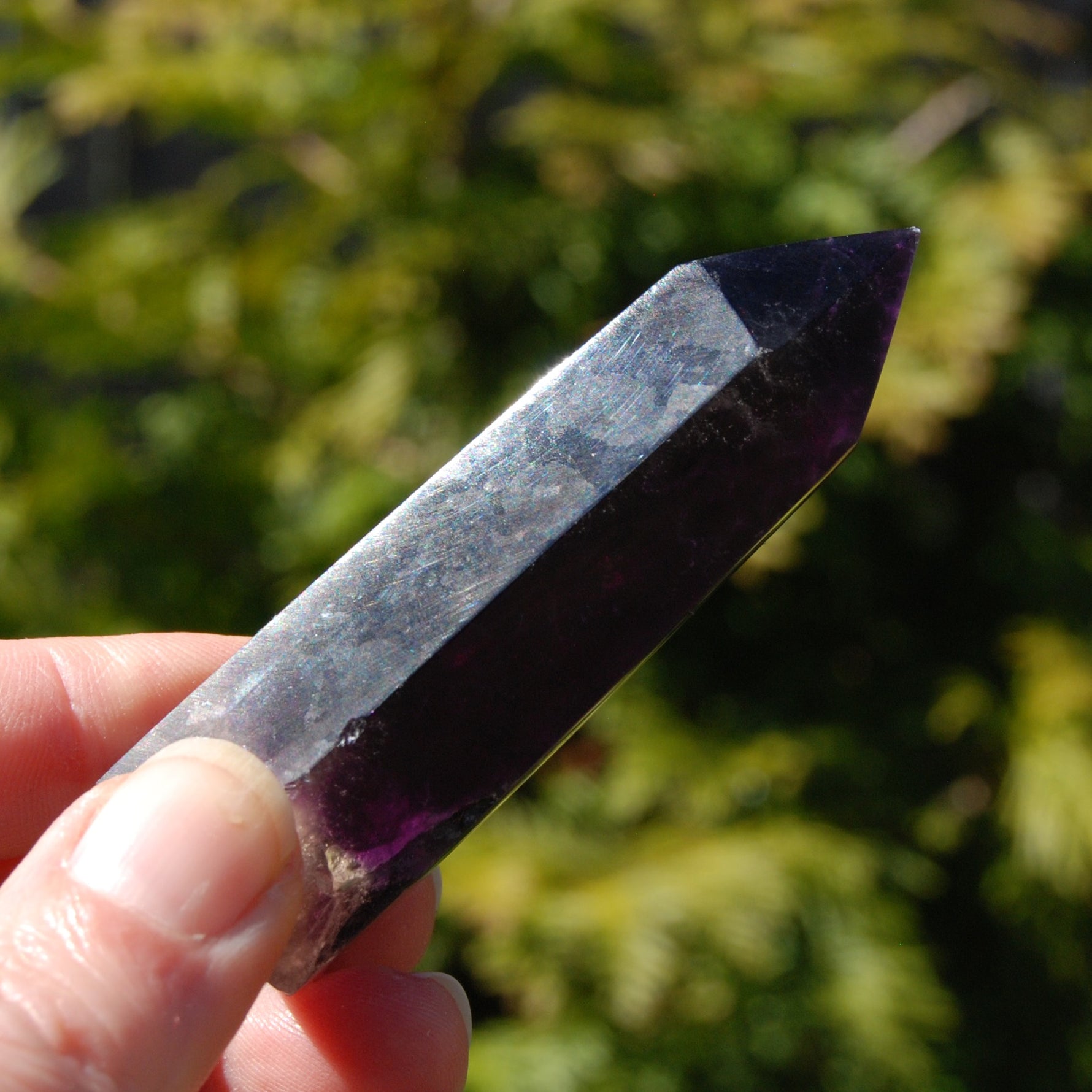 Dark Purple Fluorite Crystal Tower
