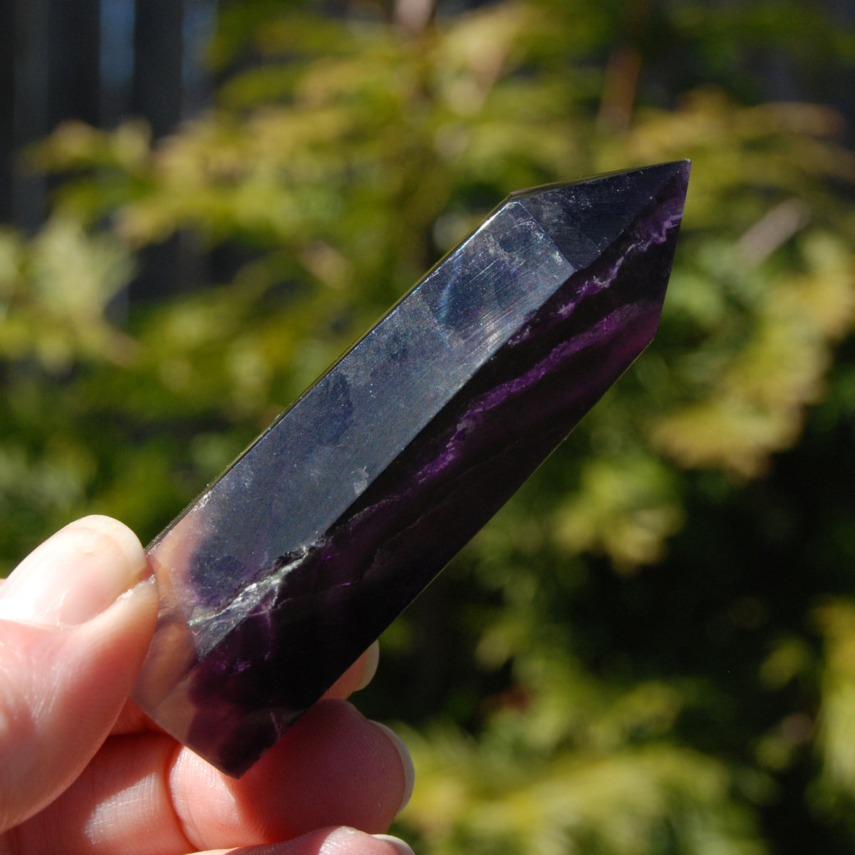 Dark Purple Fluorite Crystal Tower