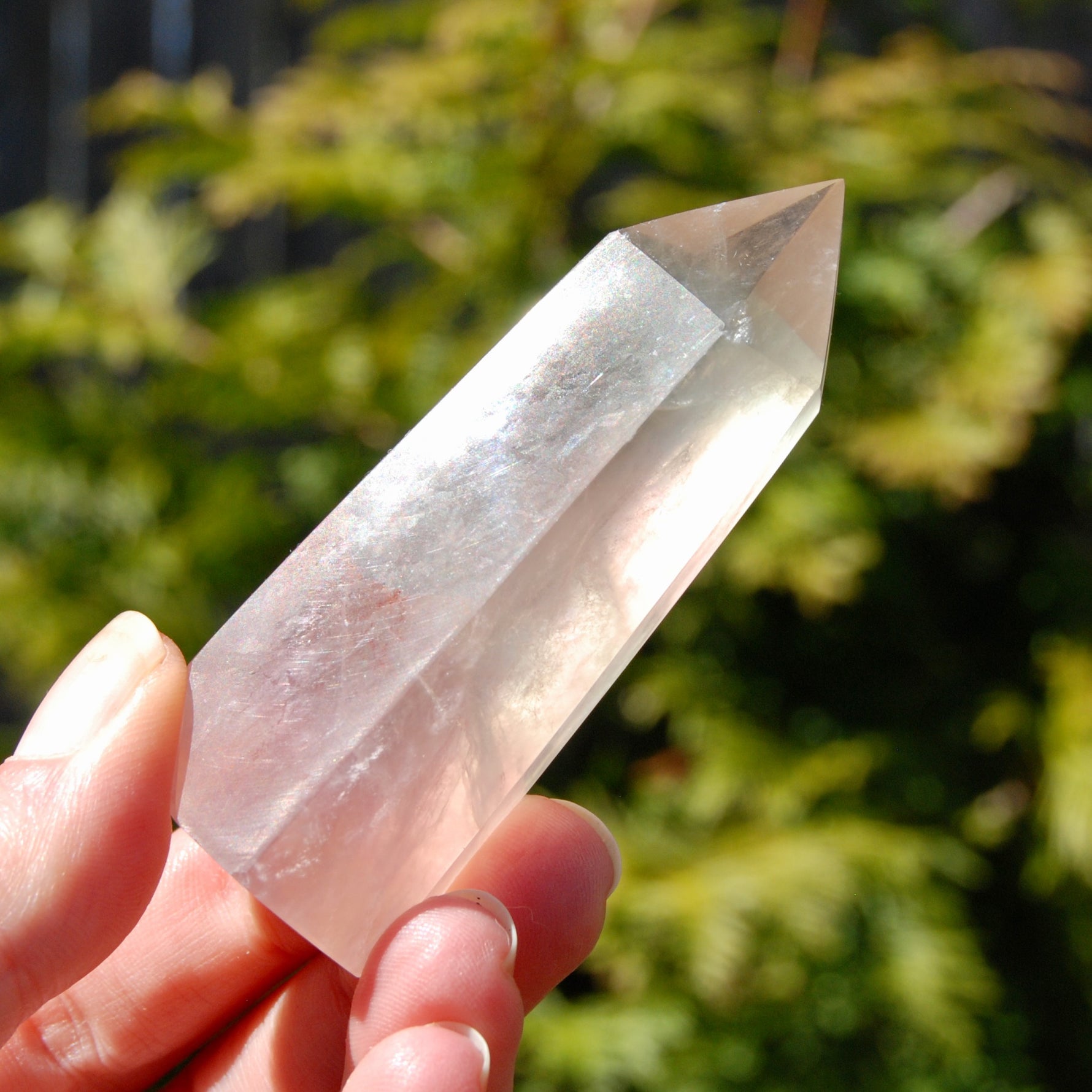 Pink Fluorite Crystal Tower, Transparent Fluorite crystal, Watermelon fluorite