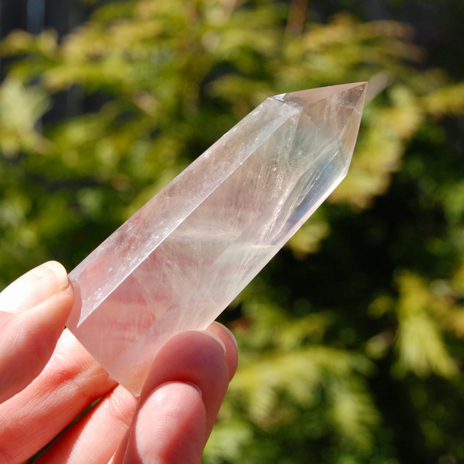 Pink Fluorite Crystal Tower, Transparent Fluorite crystal, Watermelon fluorite