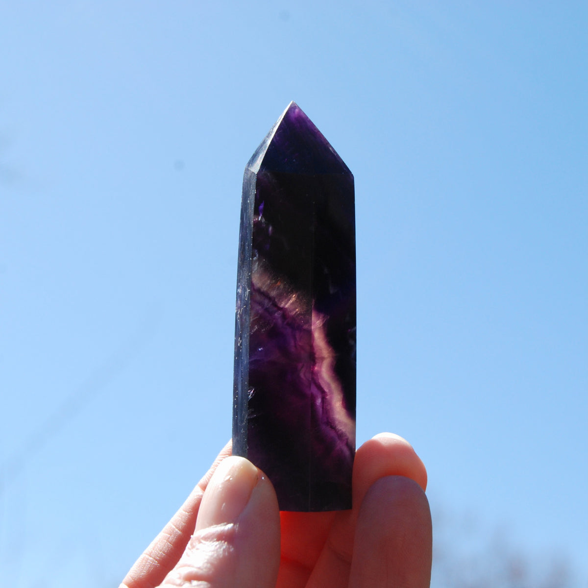 Fluorite Crystal Tower, Dark Purple Fluorite
