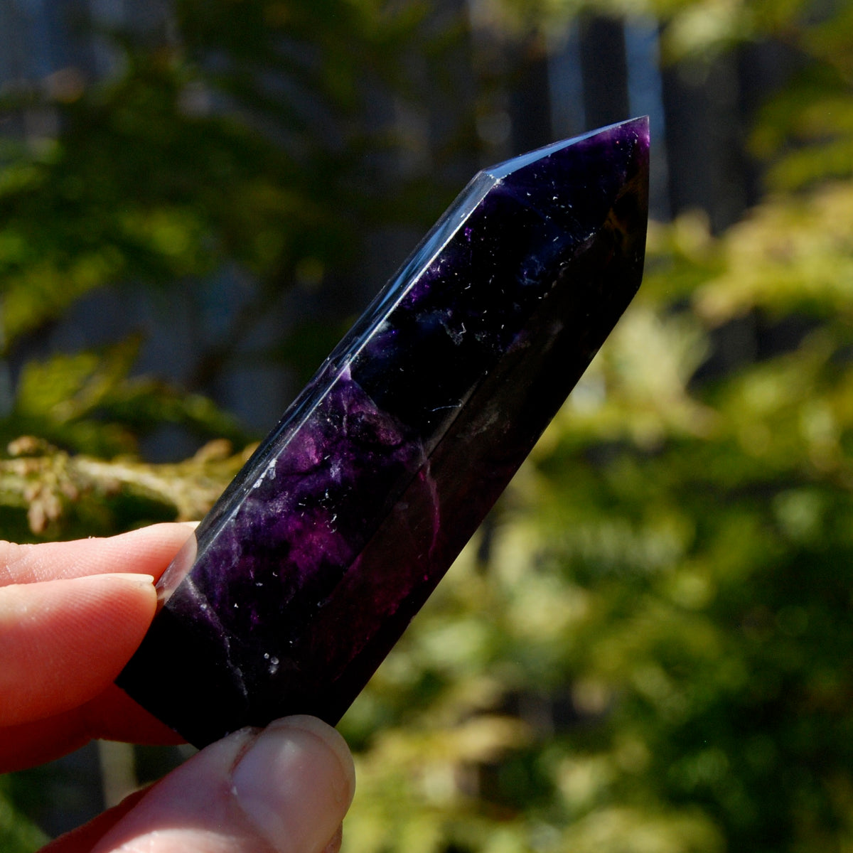 Fluorite Crystal Tower, Dark Purple Fluorite