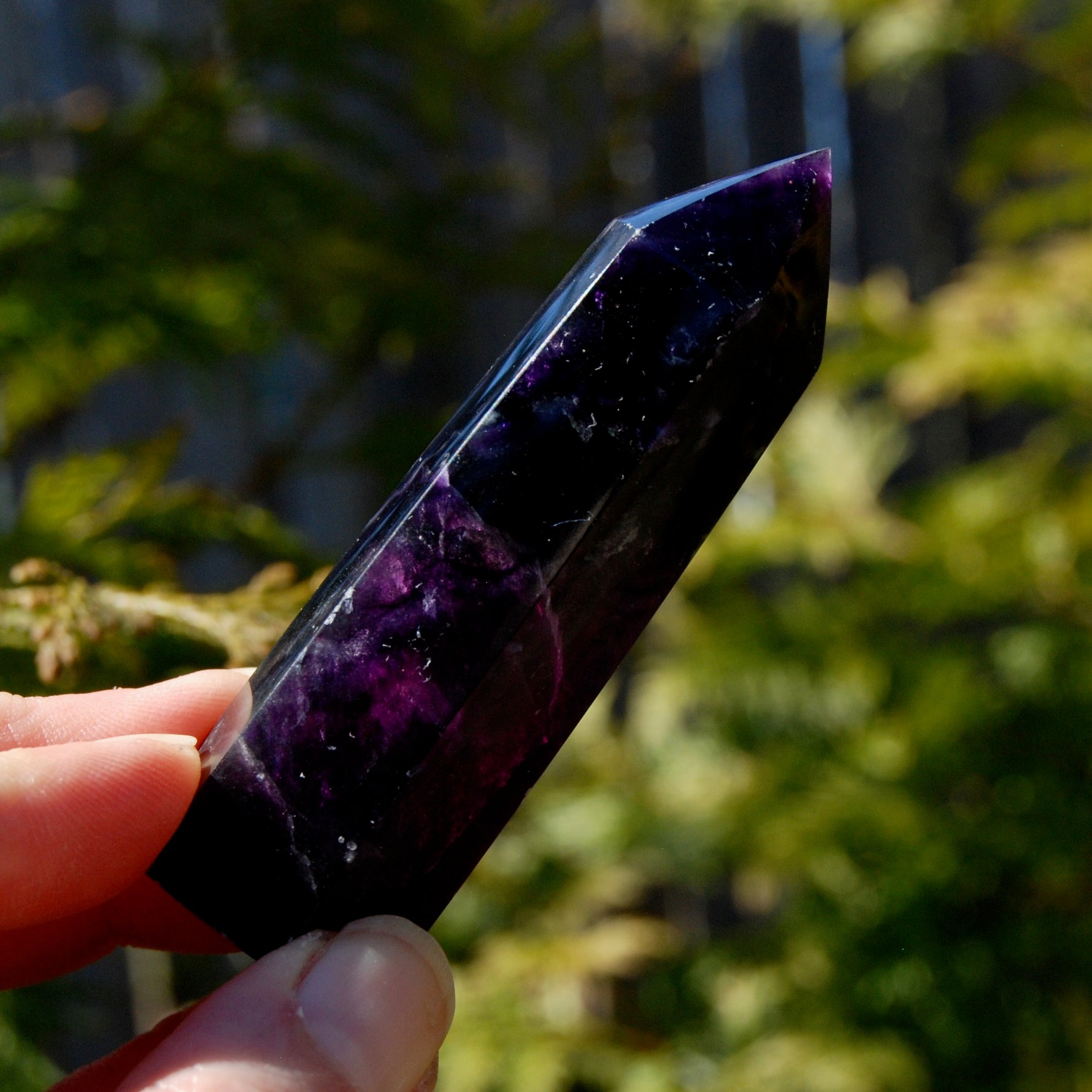 Fluorite Crystal Tower, Dark Purple Fluorite