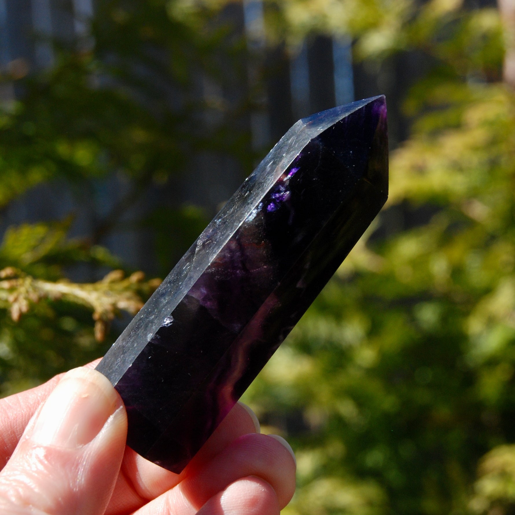 Fluorite Crystal Tower, Dark Purple Fluorite