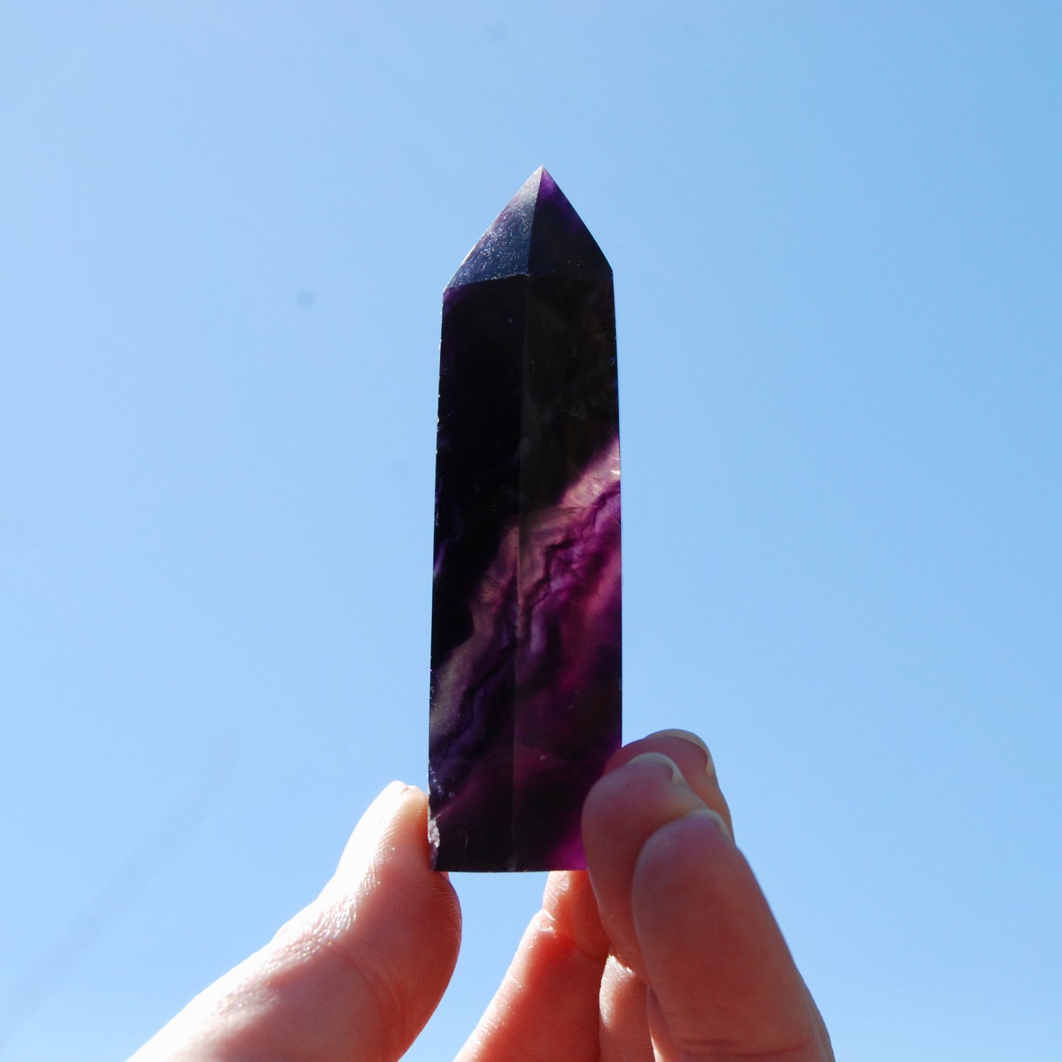 Fluorite Crystal Tower, Dark Purple Fluorite