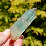 Watermelon Fluorite Crystal Tower, polished green transparent fluorite
