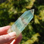 Watermelon Fluorite Crystal Tower, polished green transparent fluorite