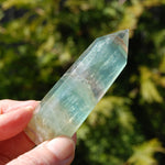 Watermelon Fluorite Crystal Tower, polished green transparent fluorite