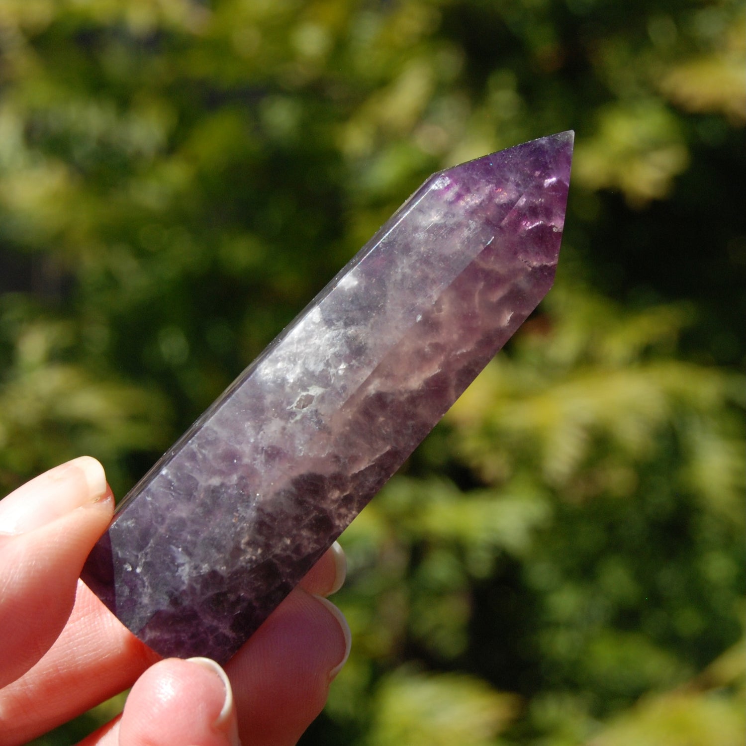 Unique Purple Fluorite Crystal Tower