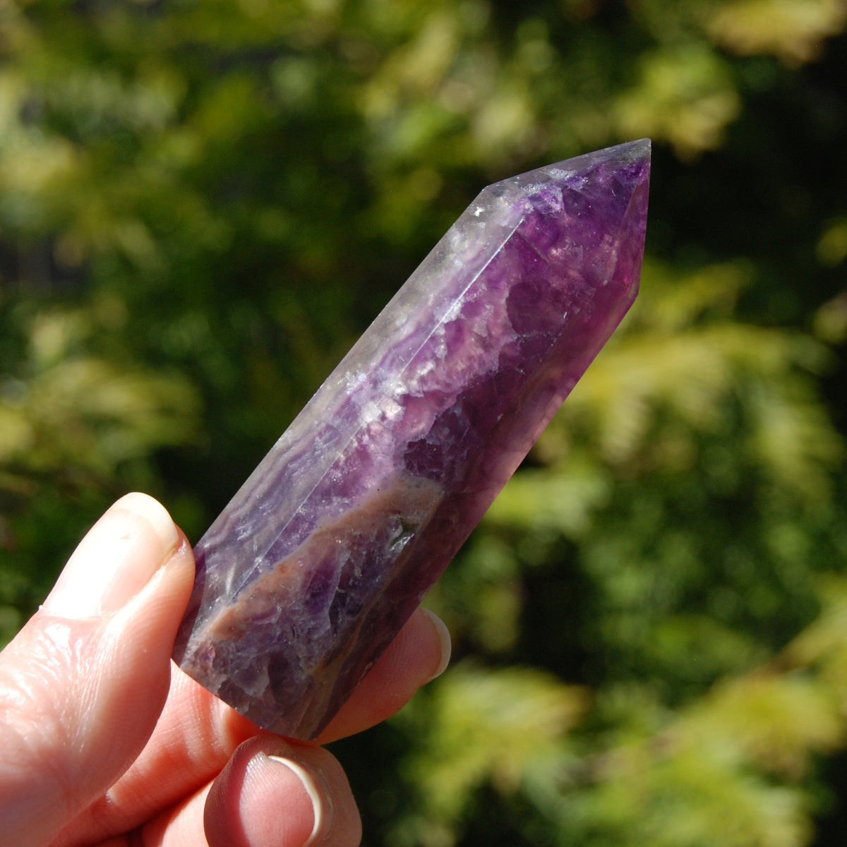 Unique Purple Fluorite Crystal Tower