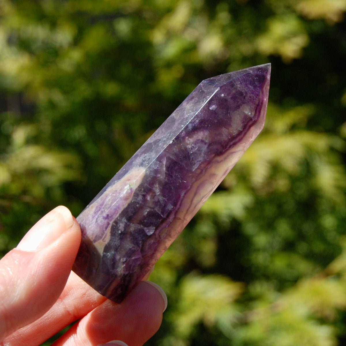 Unique Purple Fluorite Crystal Tower