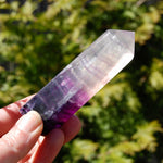 Transparent Magenta Pink Fluorite Crystal Tower