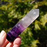 Transparent Magenta Pink Fluorite Crystal Tower