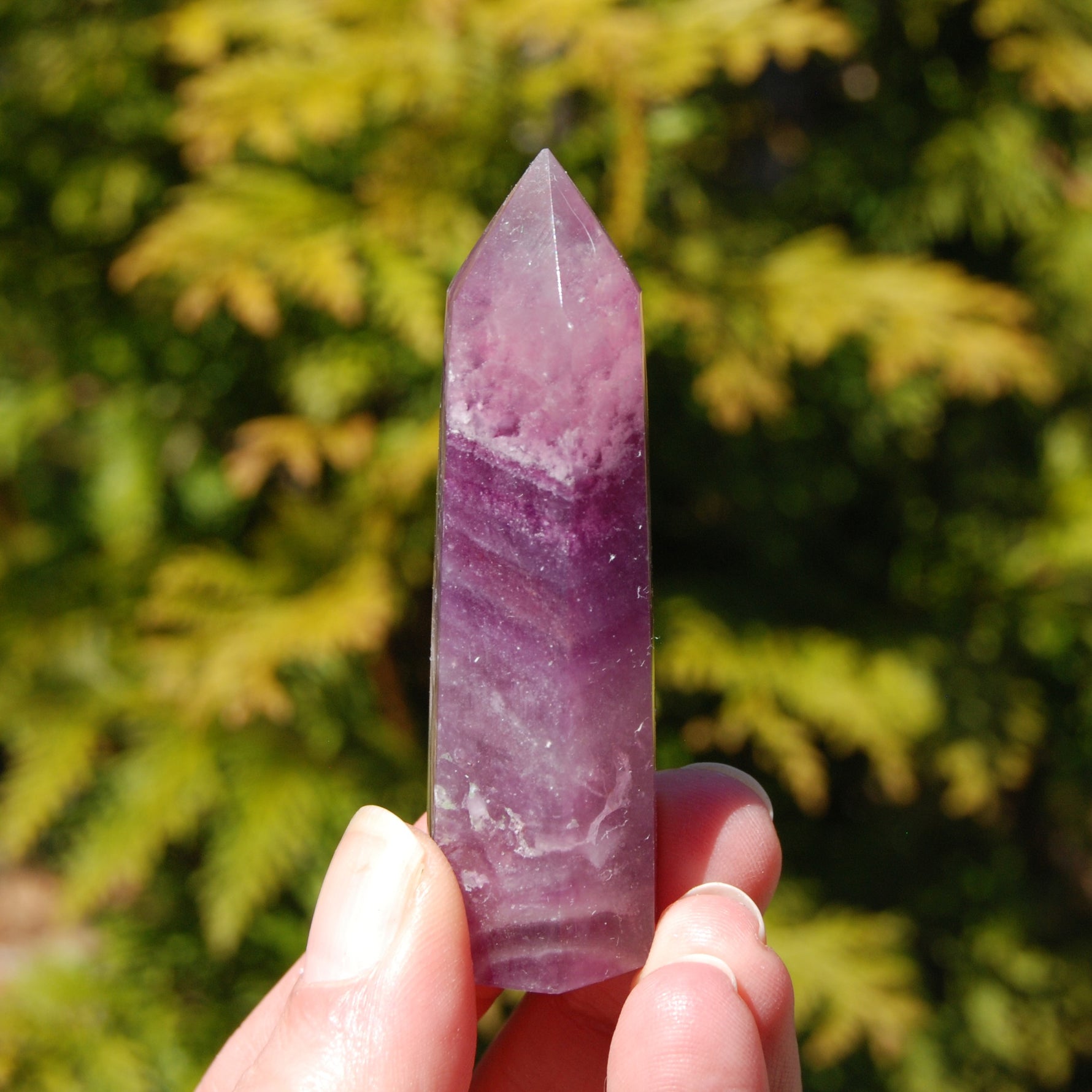 Magenta Fluorite Crystal Tower, pink fluorite
