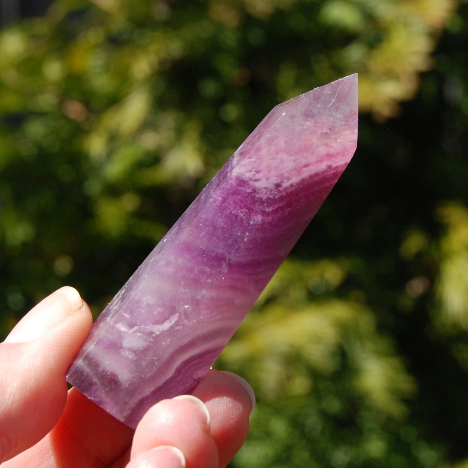 Magenta Fluorite Crystal Tower, pink fluorite