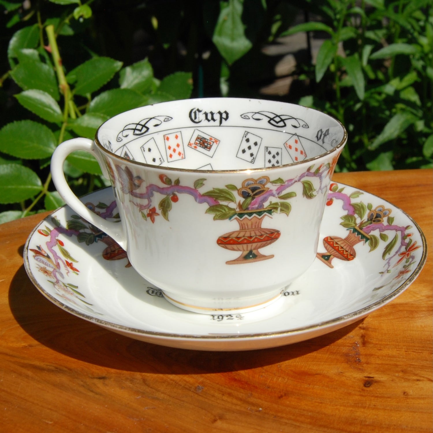 Antique Cup of Knowledge Fortune Telling Teacup ORIGINAL Aynsley Wembley Exhibition Souvenir 1924