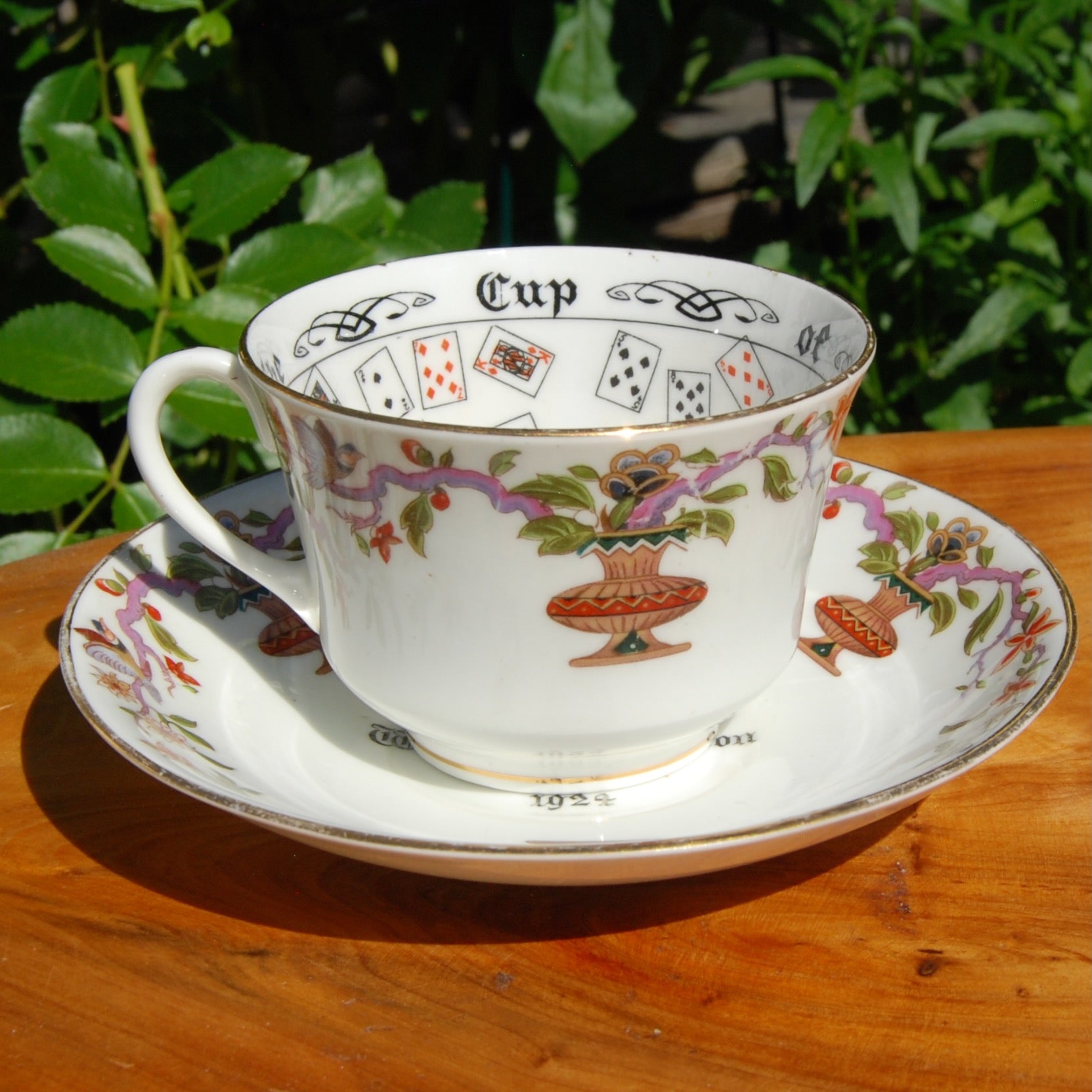 Antique Cup of Knowledge Fortune Telling Teacup ORIGINAL Aynsley Wembley Exhibition Souvenir 1924