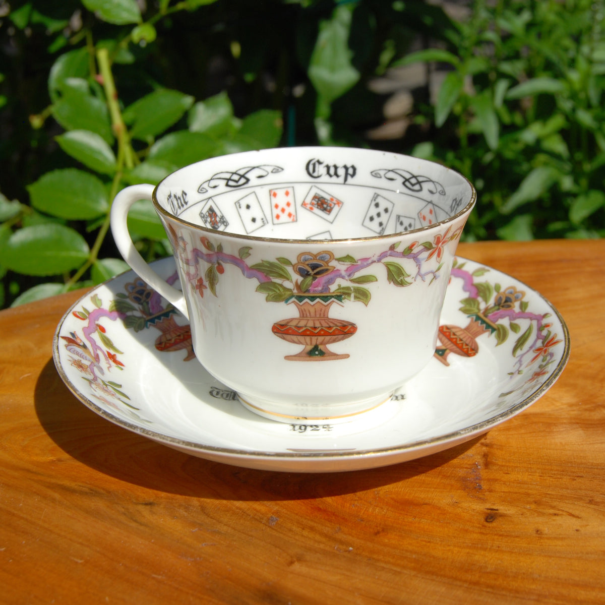 Antique Cup of Knowledge Fortune Telling Teacup ORIGINAL Aynsley Wembley Exhibition Souvenir 1924