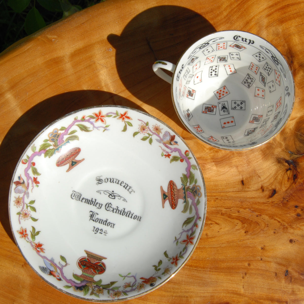 Antique Cup of Knowledge Fortune Telling Teacup ORIGINAL Aynsley Wembley Exhibition Souvenir 1924