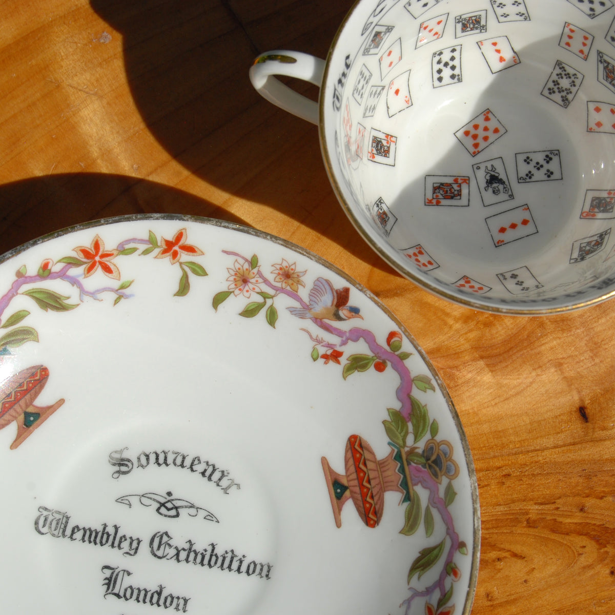Antique Cup of Knowledge Fortune Telling Teacup ORIGINAL Aynsley Wembley Exhibition Souvenir 1924