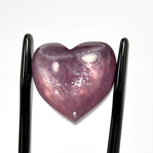 ONE AAA Gem Lepidolite Crystal Heart Cabochon, Silver Leaf Lepidolite, Madagascar a13