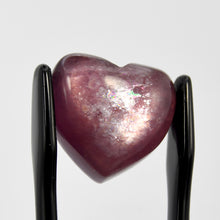 Load image into Gallery viewer, ONE AAA Gem Lepidolite Crystal Heart Cabochon, Silver Leaf Lepidolite, Madagascar a13
