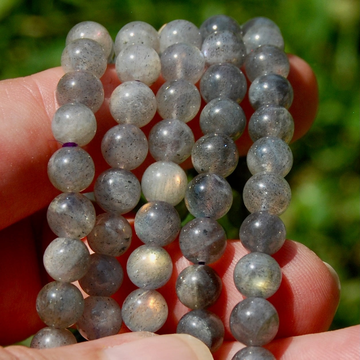Golden Labradorite Crystal Bracelet, Gemmy Flashy Sunset Labradorite 