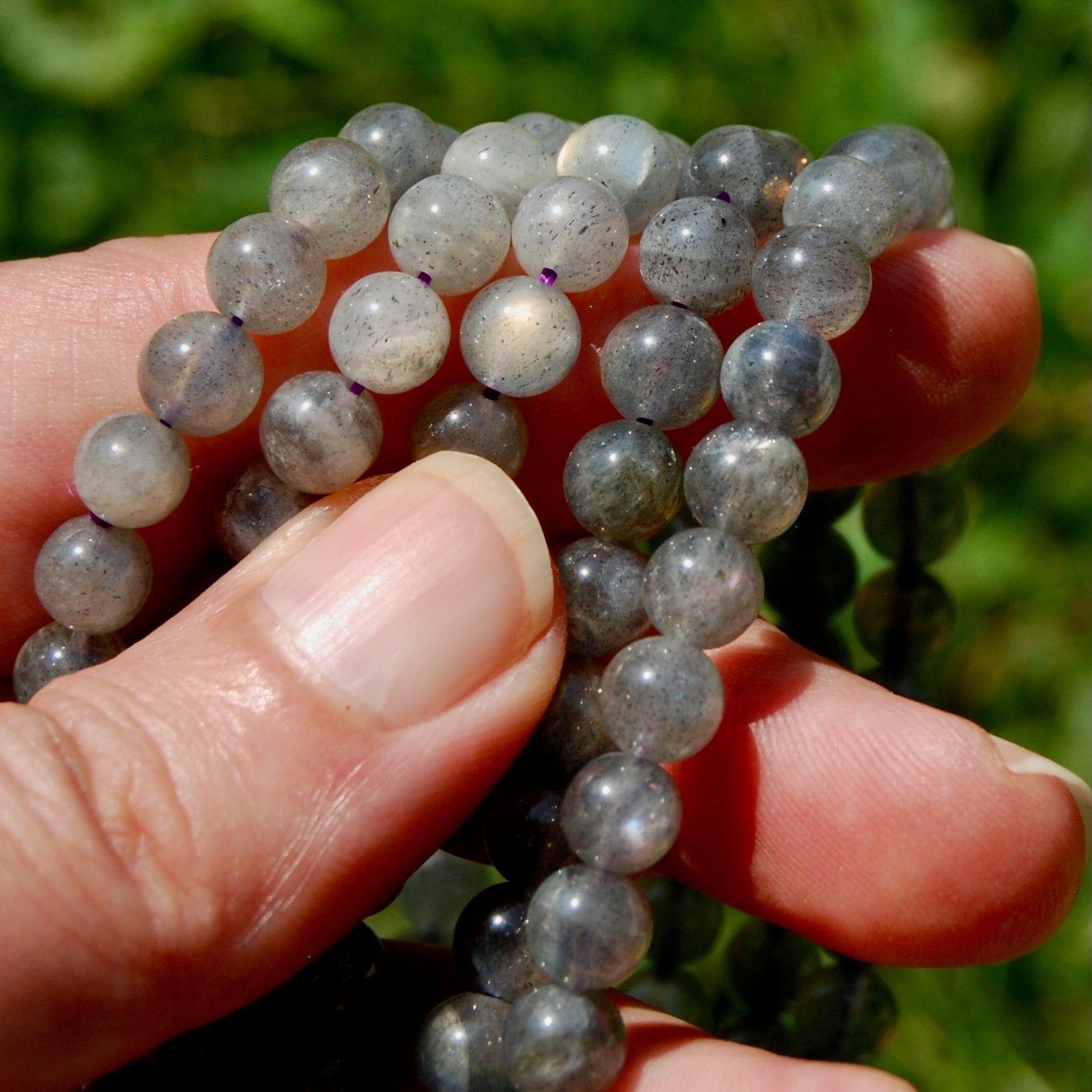 Golden Labradorite Crystal Bracelet, Gemmy Flashy Sunset Labradorite 